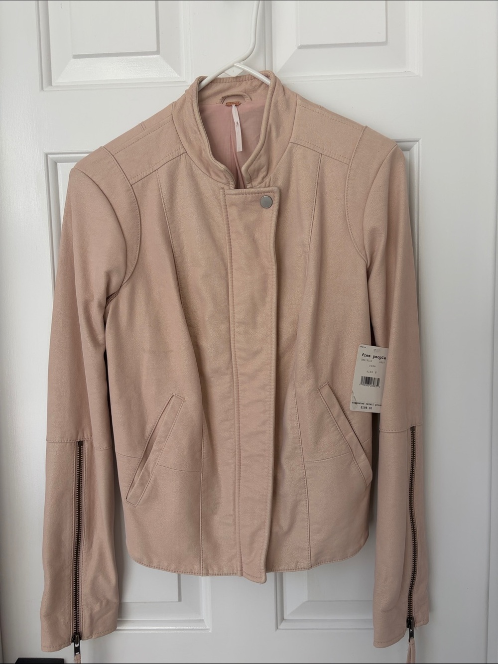 Free People Pale Blush Moto Jacket